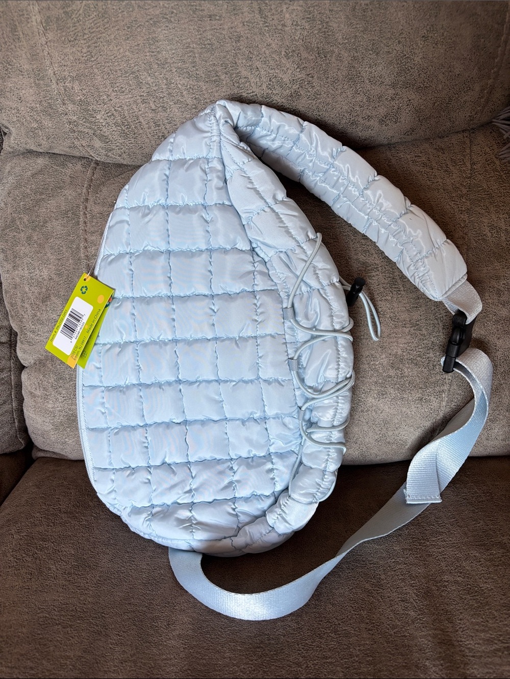 NWT Light Blue Quilted Pickleball Sling Bag